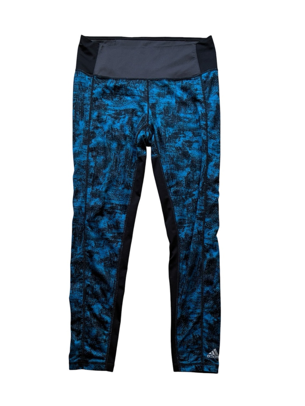 Adidas Women's Black & Teal Print High-Rise Climalite Leggings Size Large